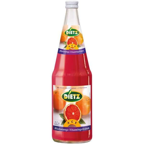 Dietz ACE Blutorange-Vitamingetränk 6x 1 Liter Mehrweg