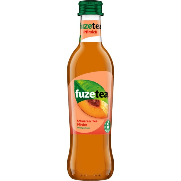 Fuze Tea Schwarzer Tee Pfirsich Eistee 24x 0,3l Mehrweg